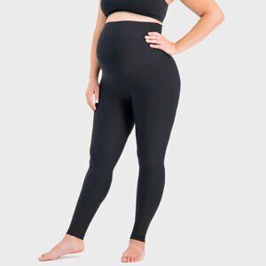 Glowe Maternity Leggings high rise 27" womens Black small workout athleisure
